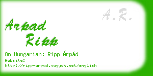 arpad ripp business card