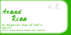 arpad ripp business card